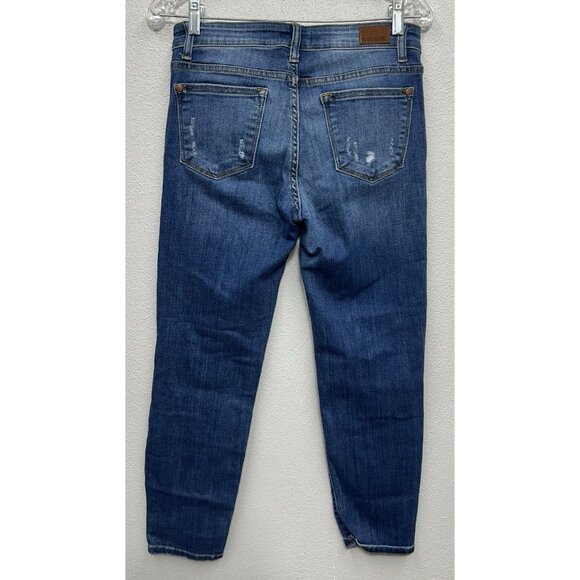 Judy Blue Relaxed Fit Jeans Capri JB8271DK Medium Wash Destroyed Women’s 9/29 - Picture 2 of 7
